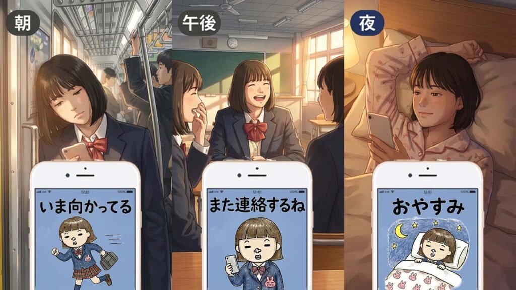 シーン別で見る|女子高生がLINEスタンプを使うタイミング